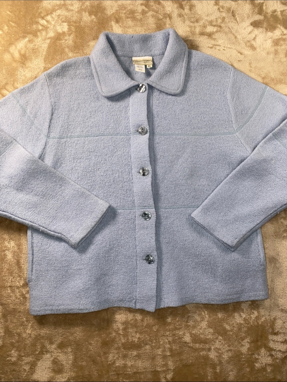 Coldwater Creek Periwinkle Wool Button-Front Jacket with pockets